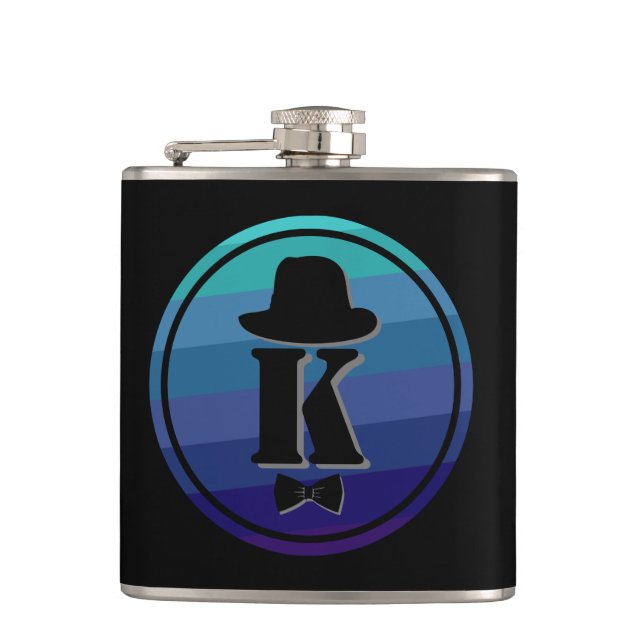 Cantil Monograma Inicial De Omã Azul Para Homens (Frente)