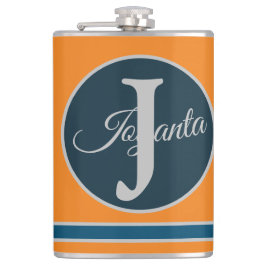 Cantil Monograma laranja cinza azul personalizado Elegant