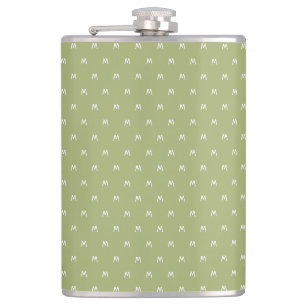 Cantil Monograma Minimalista Verde e Branco