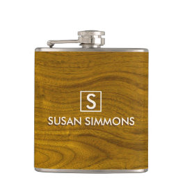 Cantil Monograma Moderno com Nome na Madeira