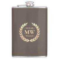 Monograma Moderno Nome Golfer Iniciais Castanho Do