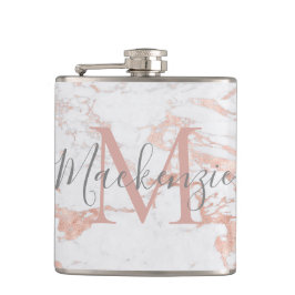 Cantil Monograma na moda Rosa Gold Foil Marble