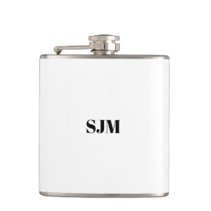 Cantil Monograma personalizado branco preto mínimo