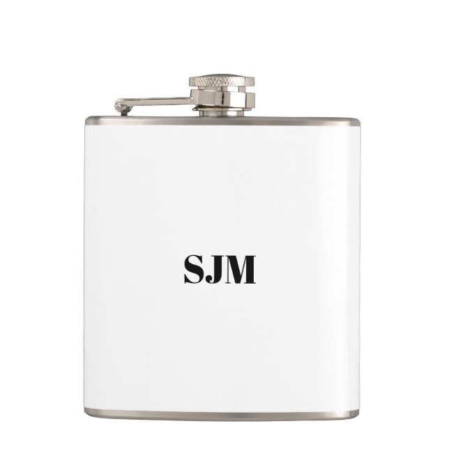 Cantil Monograma personalizado branco preto mínimo (Frente)