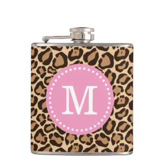 Cantil Monograma Personalizado de Impressão Rosa e Leopar