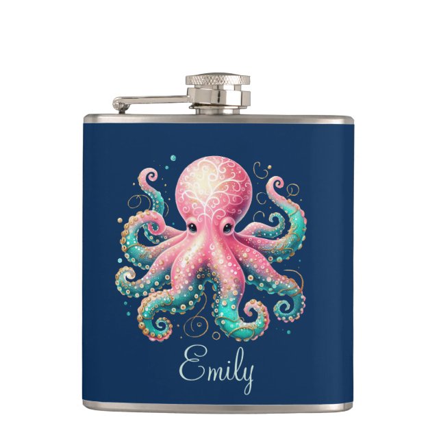 Cantil Monograma Personalizado de Octopus Glitérico Cujo (Frente)