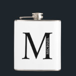 Cantil Monograma Personalizado e Frasco de Nome<br><div class="desc">Monograma Personalizado e Dif de Nome apresentam monograma personalizado e nome no estilo de fonte de serif clássico. Perfeito como presentes de dia de os pais para pais,  presentes para padrinhos de casamento e para quaisquer ocasiões especiais.</div>