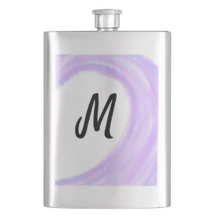 Cantil Monograma personalizado simples em aquarela roxa a