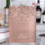 Cantil Monograma Rosa cor-de-rosa com Dourada de metal es<br><div class="desc">Rosa Dourado - Folha Cor-de-rosa esfarelada Metálica Farelo Metálico Brilhante Nome do Monograma Bruto e Frasco de Partido Inicial. Isto faz o doce e perfeito aniversário de 16 anos, casamento, chá de panela, aniversário, chá de fraldas ou festa de solteira presente para alguém que ama luxo de luxo e estilos...</div>