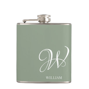 Cantil Monograma Verde Personalizado Elegante Inicial