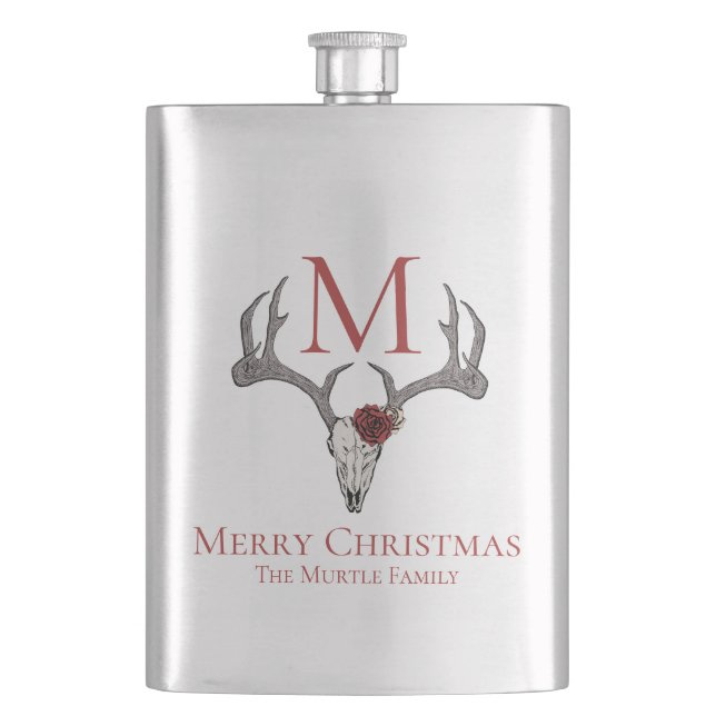 Cantil Monogramas Xmas Deer Head Skull & Rosas (Frente)