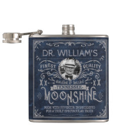Cantil Moonshine Vintage Hillbilly Remédio Caseiro Azul P