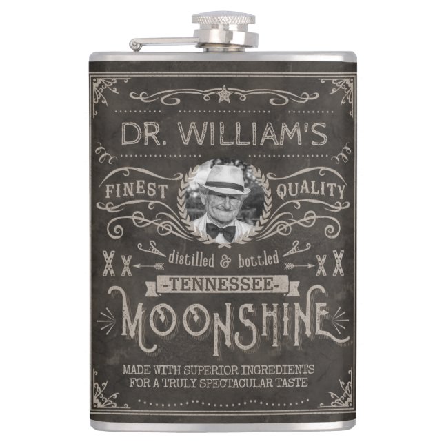 Cantil Moonshine Vintage Hillbilly Remédio Caseiro Marrom (Frente)