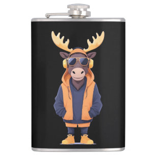Cantil Moose Vestindo Hoodie Funny Legal Caráter Animal