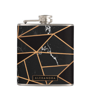 Cantil Mosaico de mármore preto e Ouro