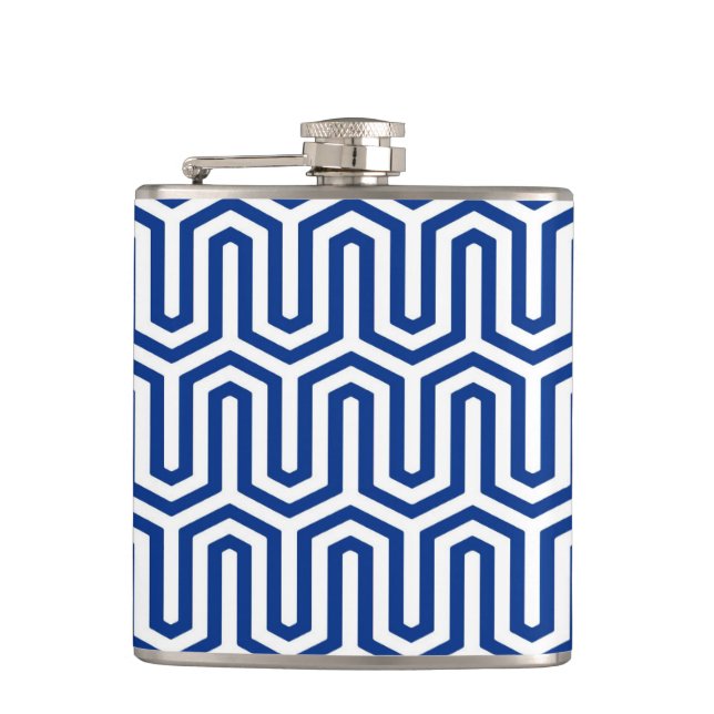 Cantil Motif deco egípcio - azul de cobalto e branco (Frente)