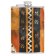 Motivos tribais em tons negros e terrestres