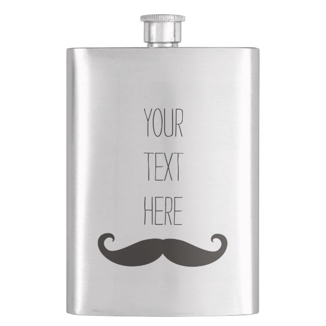 Cantil Moustache engraçado/Schnurrbart + seu texto (Frente)