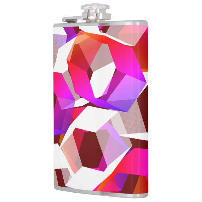 Cantil Muitos hexágonos coloridos, sobre fundo vermelho e (Esquerda)