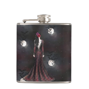 CANTIL MULHER EM UM CÉU NOTURNO COM AVES