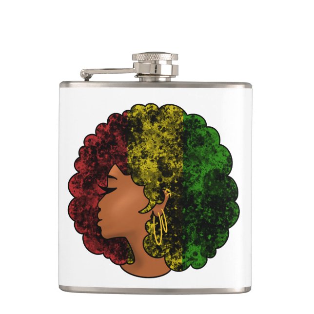 Cantil Mulher negra rasta afro vermelho amarelo verde (Frente)