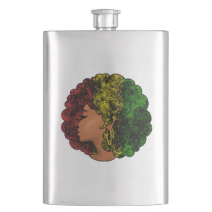 Cantil Mulher negra rasta afro vermelho amarelo verde