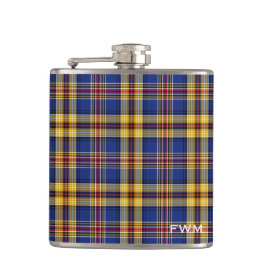 Cantil Murtaugh Tartan Monograma Xadrez Azul e Amarela