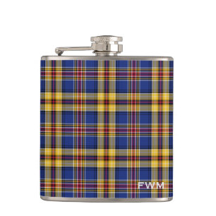 Cantil Murtaugh Tartan Monograma Xadrez Azul e Amarela