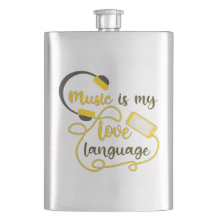 Cantil Música é minha língua amorosa, frase romântica