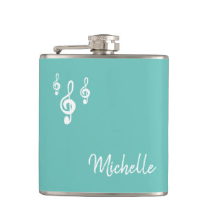 Cantil Musical Treble Clef Typografia Trendy Teal Green