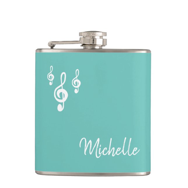 Cantil Musical Treble Clef Typografia Trendy Teal Green (Frente)