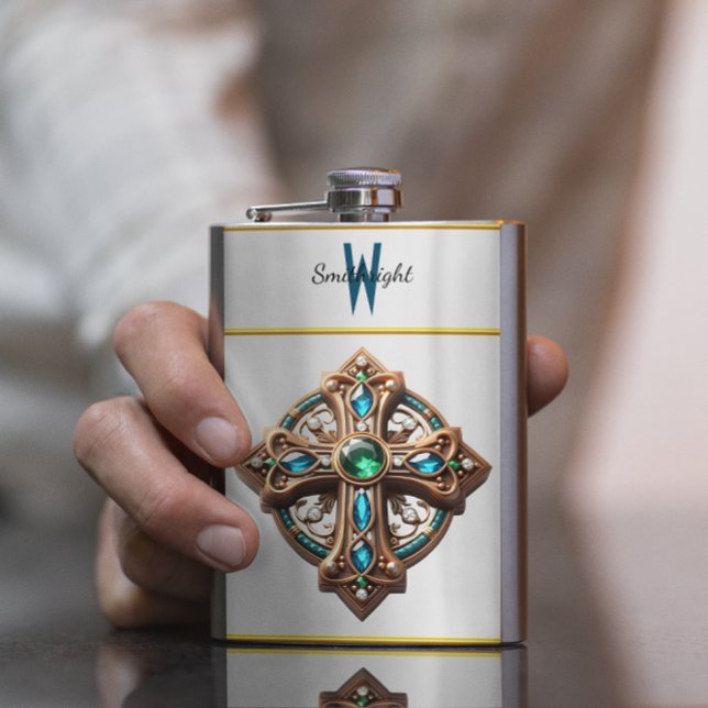 Cantil Mystic Cross Brooch com gemas azuis e verdes (Criador carregado)