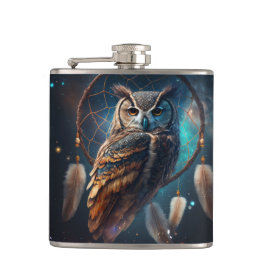 Cantil Mystical Space Owl with Dreamcatcher Art      