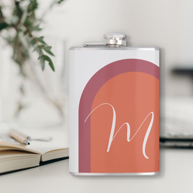 Cantil Na moda Coral Magenta, Arca Rosa e Monograma (Criador carregado)