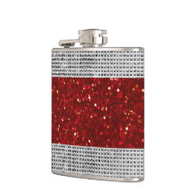 Na moda Red Glitter Liquor Vinil Frasco Molhado