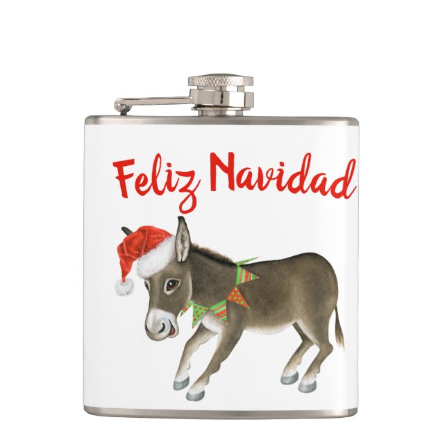 Cantil Natal Burro Feliz Navidad Personalizável (Frente)