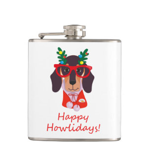 Cantil Natal Fofo Cachorro Engraçado Dachshund Howlidays