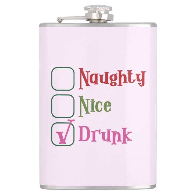 Cantil Naughty Nice Drunk Funny Holiday Christmas Mug (Frente)