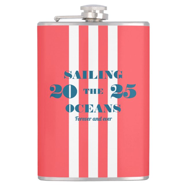 Cantil Nautical Party Vinyl Wrapped Flask (Frente)