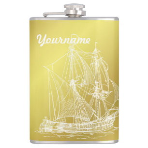 Cantil navio em ouro branco e modelo