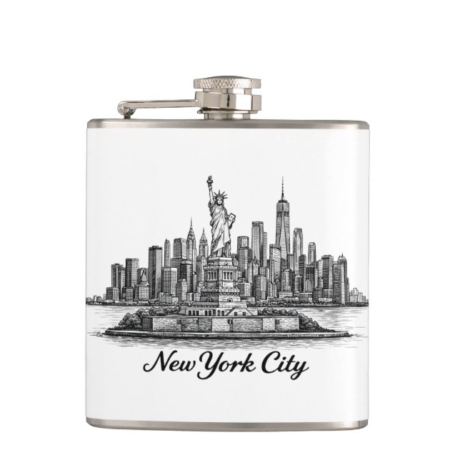 Cantil New York City Skyline Line Art Illustration (Frente)
