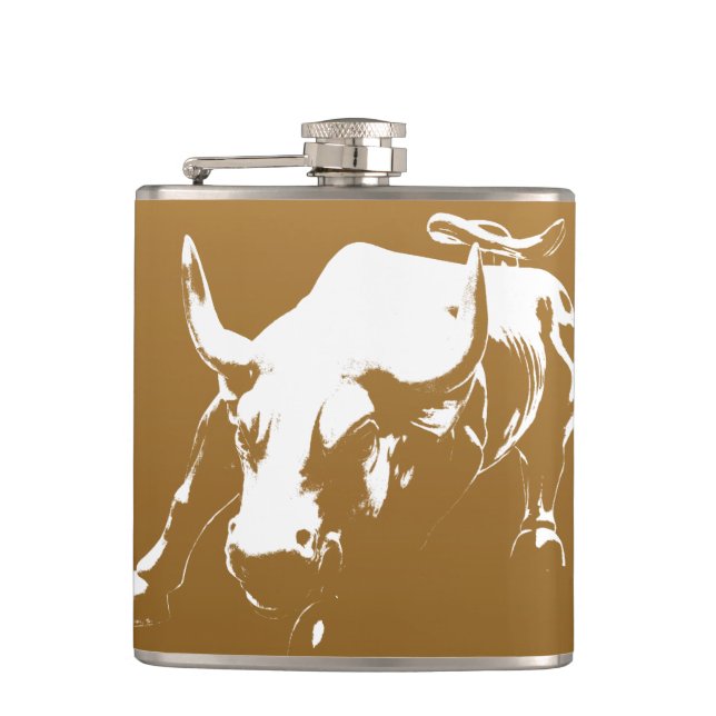 Cantil New York Flask NYC Souvenir Bull Statu Flask (Frente)