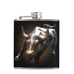 Cantil New York Flask NYC Souvenir Bull Statu Flask