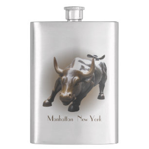 Cantil New York Flask NYC Souvenir Bull Statu Flask