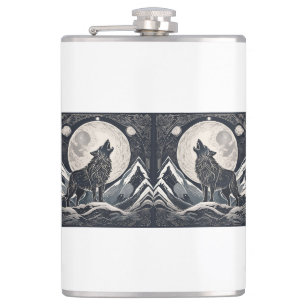 Cantil Night Wolf Howl - Moonlight & Forest Aestético
