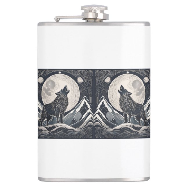 Cantil Night Wolf Howl - Moonlight & Forest Aestético (Frente)