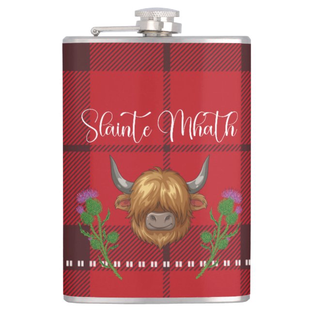 Cantil Noite de Burns Slàinte Mhath Vaca das Terras Altas (Frente)