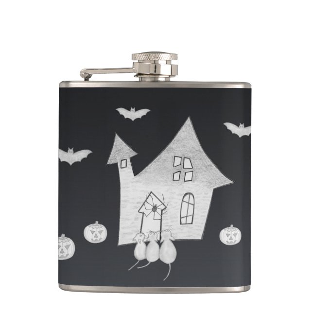 Cantil Noite de Halloween com Casa Assombrada, Morcegos,  (Frente)