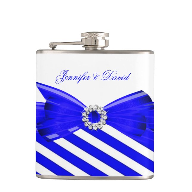 Cantil Noivado de Casamento Real Blue Stripe White (Frente)