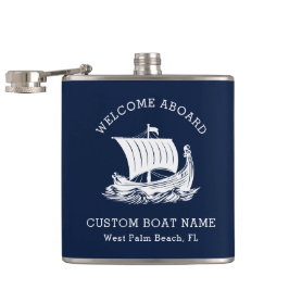 Cantil Nome de Barco Personalizado Moderno Náutico & Logo